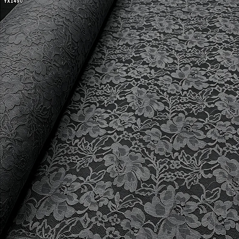 YX1490 Cotton Nylon Corded Elegant Floral Eyelash Lace Fabric 150CM Wide Non Stretch Floral Lace for Women Dresses and Tops