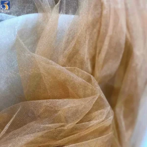 S29 High Quality Soft Glossy Tulle Fabric 20gsm Medium Hardness Nylon Polyester Tulle Mesh Fabric for Wedding Dress and Veil