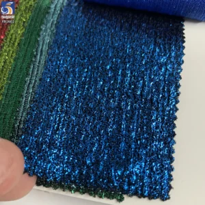 YX1602 Metallic Foil Fabric Firm Knit 100 Polyester Material for Corset Bodice Evening Gown and Structured Fashion