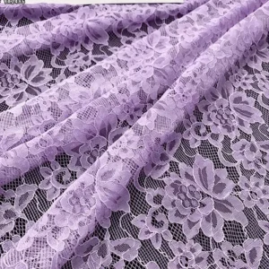YX1486 Wholesale White Polyester Floral Lace Fabric for Dressmaking Apparel and Garment Vintage