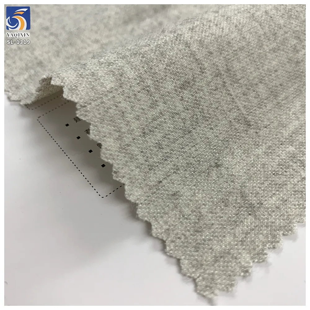 SL1319 280g Wholesale 65% Cotton 30% Polyester 5% Spandex Gray Brushed Stretch Suit Fabric Woman Suit Pant Stretch Fabric