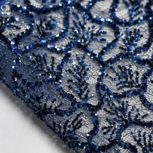 YX1598 Embroidered Sequin Lace Fabric Elegant Floral Mesh for Couture Dress Formalwear and Fashion Design