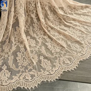YX1595 280GSM Thick Eyelash Lace Fabric Dense Floral Mesh for Wedding Dresses Bridal Gowns and Formal Wear