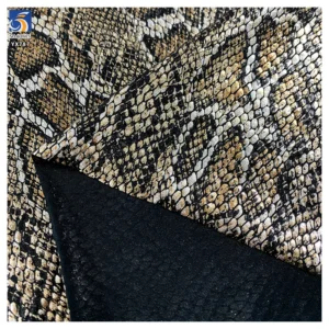 YX787 Wholesale Popular Knitted 95% Polyester 5% Spandex Four-Way Stretch Snake Leopard Print Gold Foil Print Fabric