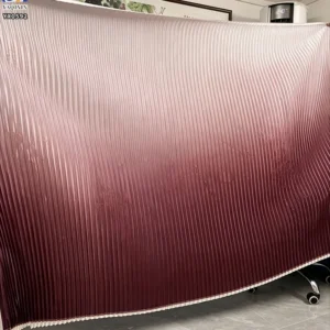 YX1592 Gradient Pleated Satin Fabric Ombre Shiny Polyester Textile for Women Dresses Gowns and Fashion Apparel