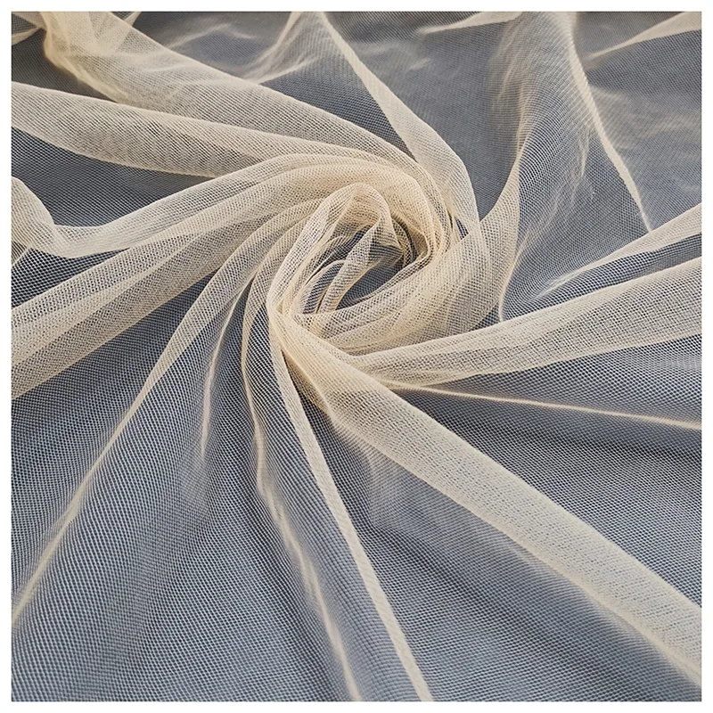 Soft Nude Illusion Tulle Mesh Fabric 100% Polyester Skin Tone Bridal Tulle for Wedding Dresses Gowns