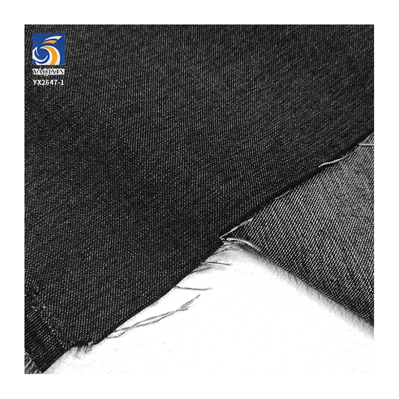 YX2647-1 Black Denim Fabric Stretch Woven Textile Wholesale for Jeans Pants Jackets and Garment Manufacturing