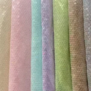YX265-1 High-Shine Flexible 10 Colors Available 5mm Crystal Embroidery Stretch Mesh Fabric for Women Fashion Dress