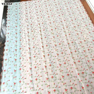 YX283 New Arrivals 2025 Design Polyester Swiss Voile Tulle Lace Red Floral Embroidery 3D Fabric for Dress