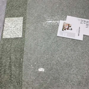 YX1510 Pearl Beaded Eyelash Lace Fabric 3D Floral Mesh Textile for Bridal Dress Evening Wear and Fashion Garments
