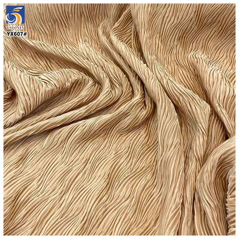 YX607 High Quality 110gsm 100 Nylon Chiffon Crepe Wrinkled Fabric for Women's Fashion Dresses Bags Jackets