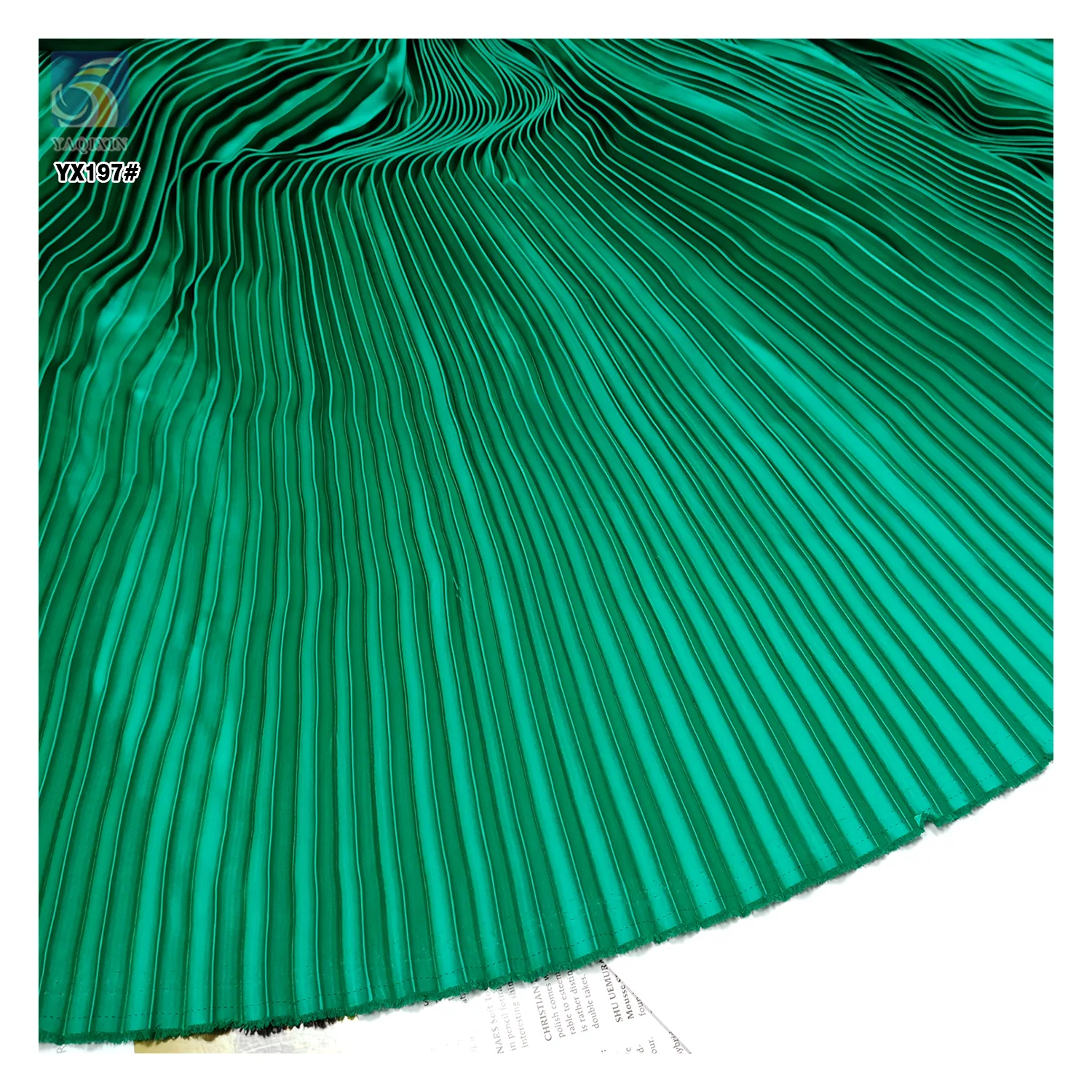 YX197 Good Quality Wedding 4810 Matte Satin Fabric 1cm Pleat Polyester Material Crinkle Pleated Satin Fabric