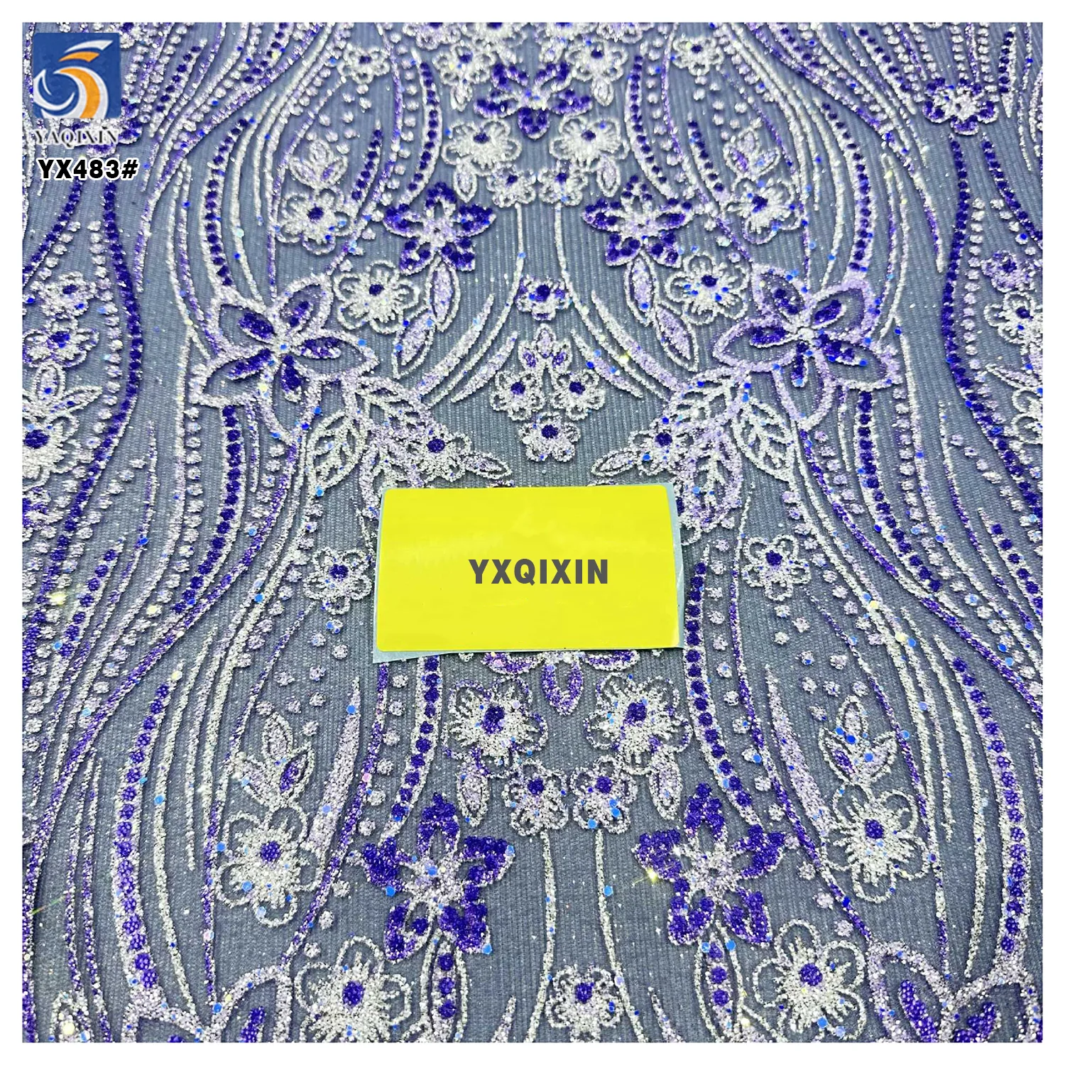 YX483 China Custom Lace Wedding Tulle Fabrics Luxury Sparkle Glitter Mesh Tulle Fabric for Middle Eastern Bride