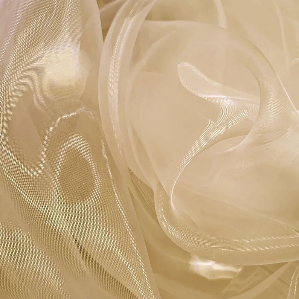 YX1172 High Quality 1 Yard Transparent Polyester Soft and Lustrous Silk Organza Fabric Cheap Solid Color Organza Fabrics