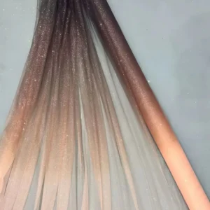 YX479 China Factory Polyester Colorful Tie Dye Glitter Tulle Fabric Soft Ombre Mesh Gradient Tulle Fabric for Dance Dress