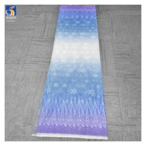 YX947 New Arrival Polyester Gradient Tulle Mesh Fabric, Snowflake & Ice Print for Kids Snow Queen Princess Dress