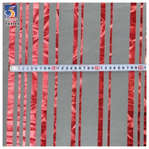 YX458 New Stripes Tulle Hot Foil Stamping Print Polyester Mesh Christmas Striped Fabric Candy Cane Stripes Tulle Fabric
