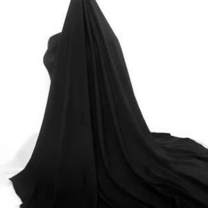 YX1133 65-Inch Width 160gsm Black Nida Wrinkle Fabric Woven 100% Polyester Soft Crepe Chiffon Arabic Clothing Fabrics