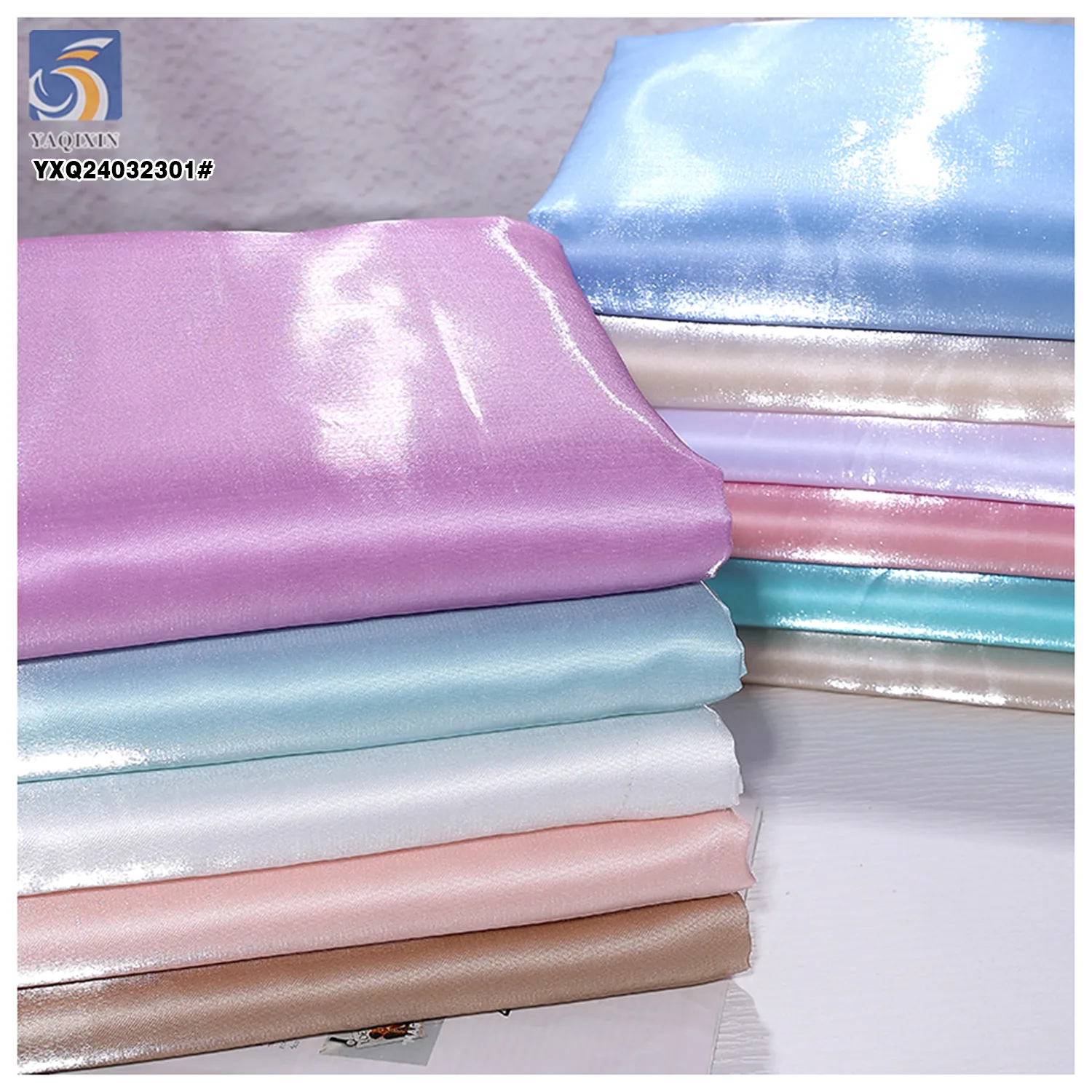 Metallic Reflective Silky 150gsm 100% Polyester High Water Glossy Liquid Black Satin Fabric Shiny Satin Organza Fabric