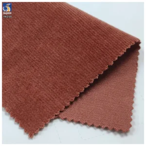 YX210 Plain Dyed 280gsm Horizontal Pinstripe 98 Cotton 2 Spandex 21 Wale Stretch Corduroy Fabric for Women Trousers