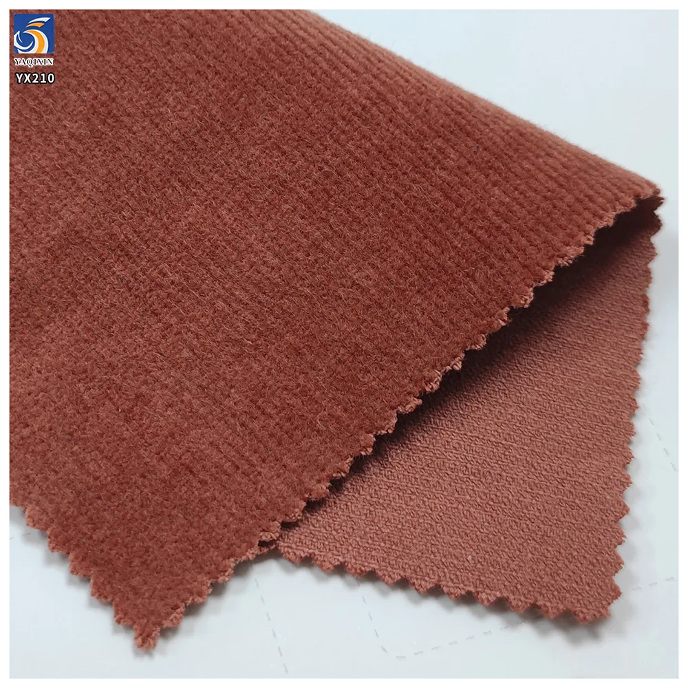 YX210 Plain Dyed 280gsm Horizontal Pinstripe 98 Cotton 2 Spandex 21 Wale Stretch Corduroy Fabric for Women Trousers