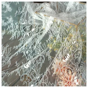 High Quality New Nylon Eyelash Lace Fabric Design Factory Lace Supplier French Lace Fashion Dress Fabric