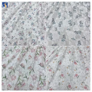 YX1232 2 Yards Color Digital Printing Large Rose Flowers Lace Fabrics Embroidered French Dress Chantilly Lace Fabric 202