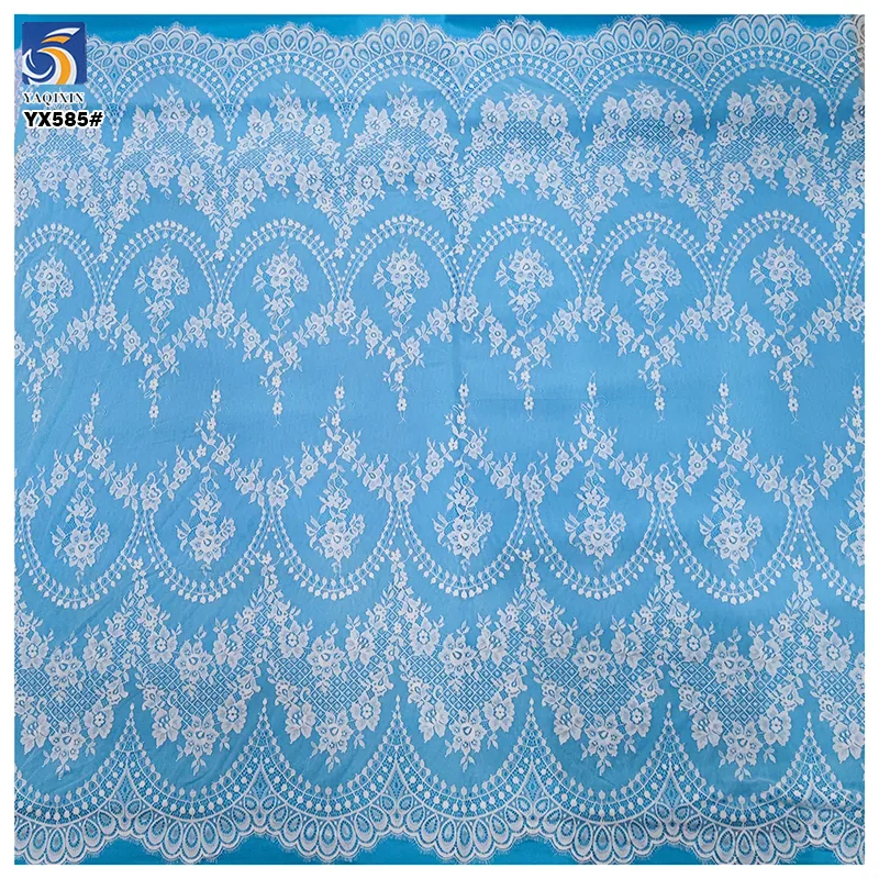 YX586 Readymade French Wide 1.5m Eyelash Lace Fabric Polyester Home Textile Curtain Eyelash Lace Fabrics