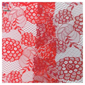 YX256 High Quality Black Flower Pattern Embroidered Chantilly Lace Fabric 100 Polyester Chantilly Lace Fabric