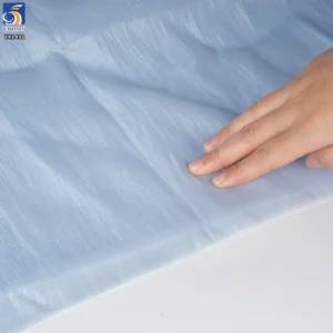 YX1491 10D*20D 25gsm 52% Polyester 48% Nylon Lightweight Crinkle Organza Fabric Soft Sheer Textile for Womens Dresses Kidswear