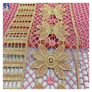 YX1079 Lowest Price on the Entire Network Multi-Colored Polyester Milk Silk Flowers Lace Embroidered Fabric Ethnic Style