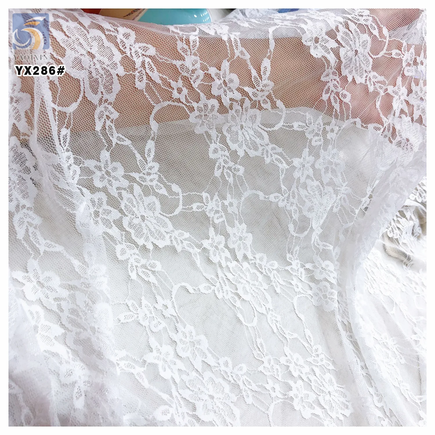 YX286 New Arrivals 2024 Elastic Jacquard Spandex Nylon Black Lace Fabric Sexy Lingerie Swimsuit Lace Fabric