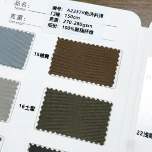 A2337 Autumn Wash-Free Twill Yarn Card Stretch Scimitar Yamamoto Pants Fabric 100% Polyester Twill Fabrics 270gsm