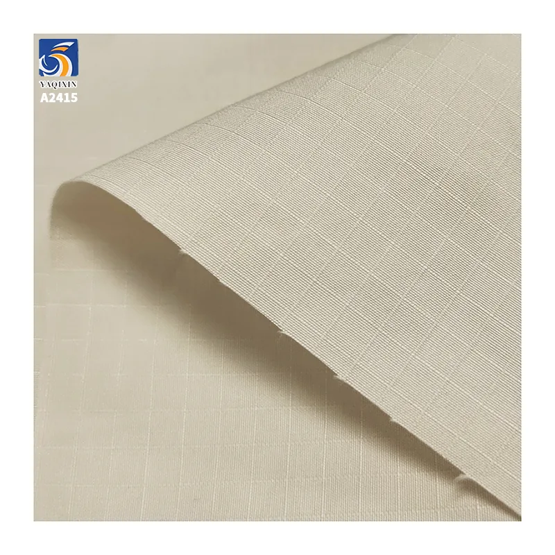 A2415 150g/m² 65% Cotton and 35% Nylon Blend Jacquard 5mm Single-Line Check Sand-Washed Cotton Fabric Jacquard Plaid Pant Fabric