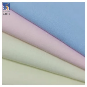 A2345 Spring Women Shirting Fabric 60 Counts 110gsm 100% Cotton Poplin Plain Washed Cotton Fabric