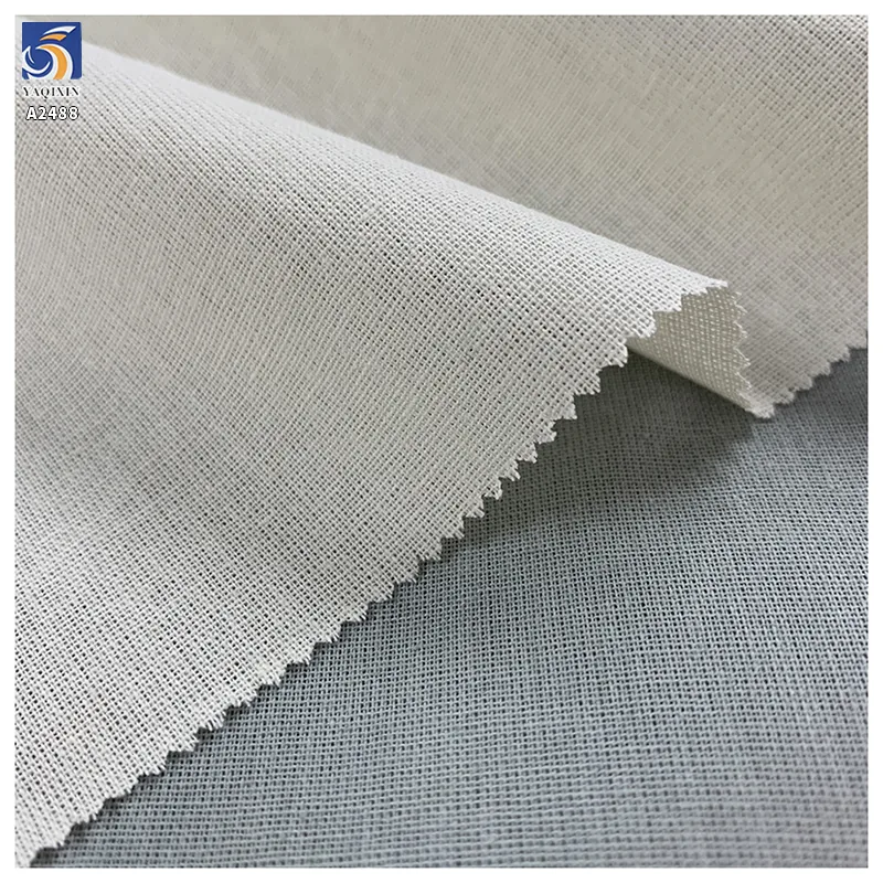A2488 High Quality 20S 130gsm Washed Linen 100% Cotton Fabric Wholesale Price Cotton Linen Fabric for Casual Shirts Dres