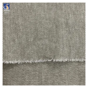 A8883 10*10 310g Factory-Made China Heavy Weight Washed Light Gray Twill Cotton Fabric for Jacket Shirt Garments