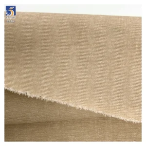 A8882 32*21 Smooth and Soft 210g Twill Light Khaki Fabric 100% Cotton Washed Twill Fabric for Men's Trousers and Casual Pants