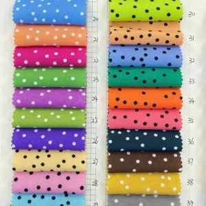 YX609 New Arrivals Christmas Red Chiffon Fabric Poly Small White Dots Chiffon Fabric for Dress Home Textiles