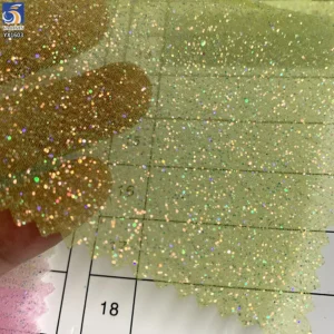 YX1603 60gsm Holographic Glitter Organza Fabric Sparkle Sheer Textile for Evening Dresses Prom Gowns and Fashion Apparel