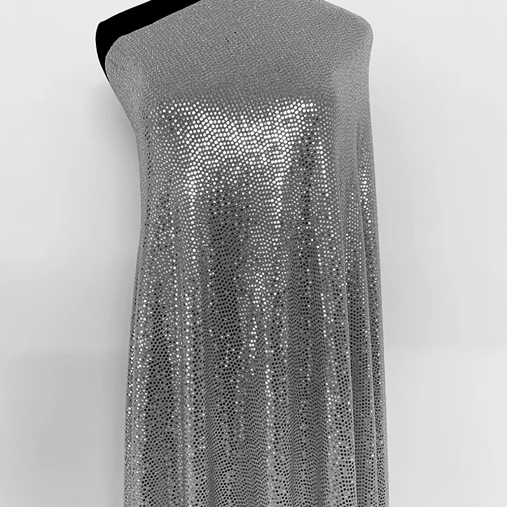 YX1283 300gsm 2 Yards Dense Solid Color Sequins Fabric Stretch Prom Dress Polka Dot Lurex Shiny Sequins Fabric