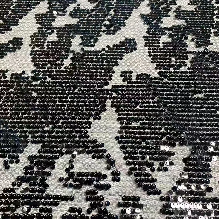 YX1418 250gsm 5mm Transparent Silver Dots Sequins 100% Polyester Tulle Fabric Fashionable Evening Dress Sequin Fabric