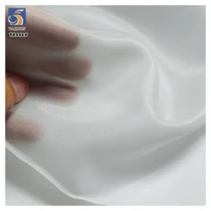 YX446 High Quality High Density Thickened 70 Gsm Polyester White Organza Fabric for Model Catwalk Dress