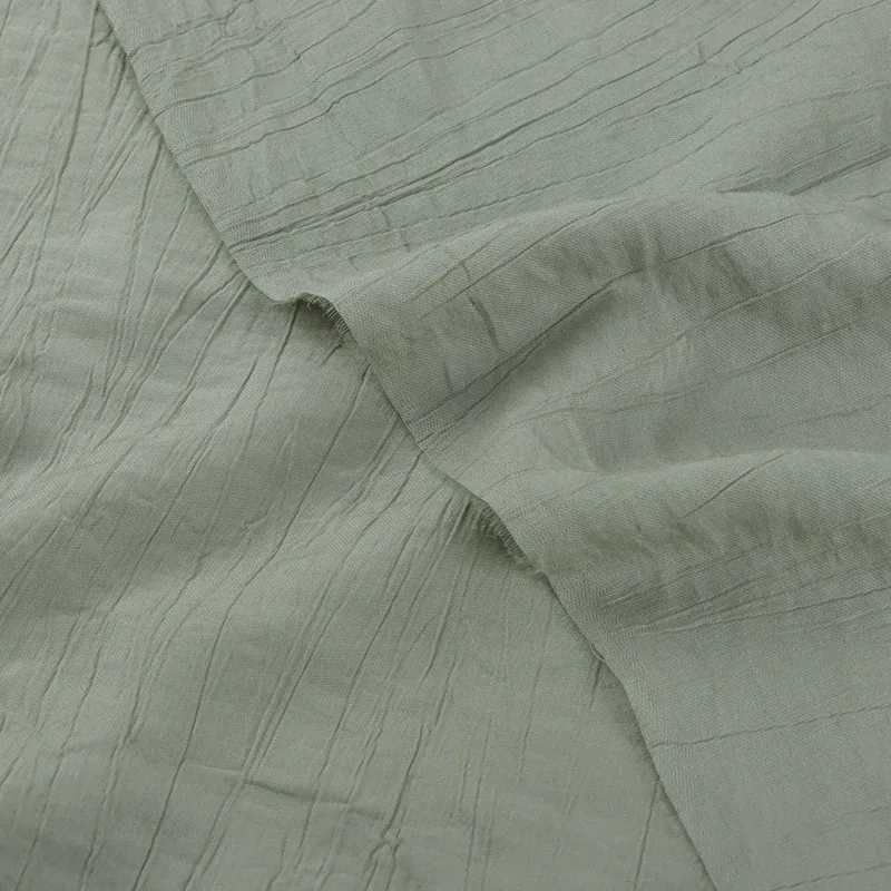 YX845 130gsm High Quality Density 80% Cotton 20% Nylon Soft Thickened Wrinkled Chiffon Fabric Crepe for Clothing