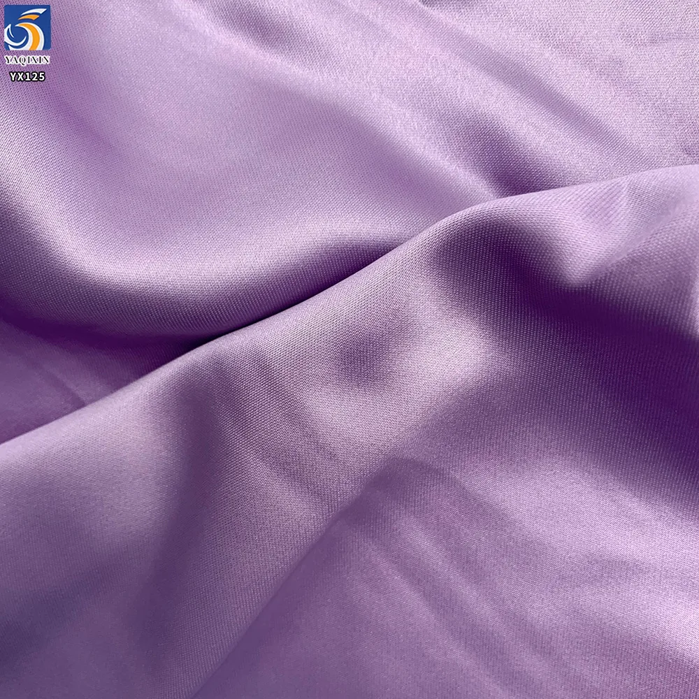 YX125 Wholesale Woven Satin Wrinkle Free Fabric 170gsm Soft Glossy Thick Polyester Satin Fabric