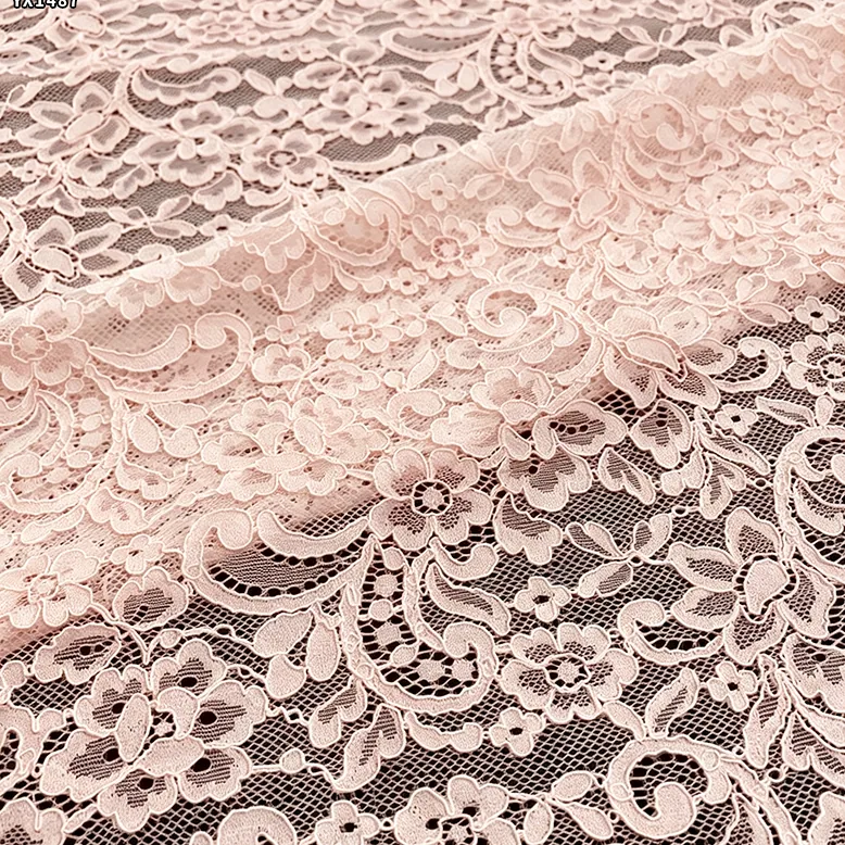 YX1487 160X150CM 70 Cotton 30 Nylon Eyelash Lace Fabric Corded Floral Textile for Women Dresses and Tops