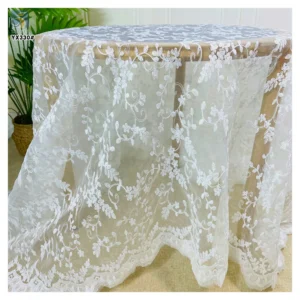 YX330 Lolita Wholesale Prices 100 Polyester White Milk Silk Water Soluble Lace Organza Embroidery Fabric