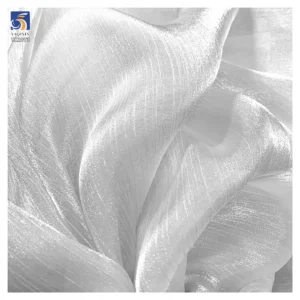 YX2073 Premium 100%Polyester Crepe Crinkle Silk Satin Organza Fabric Bridal Wedding Shiny Chiffon Dress Fabric