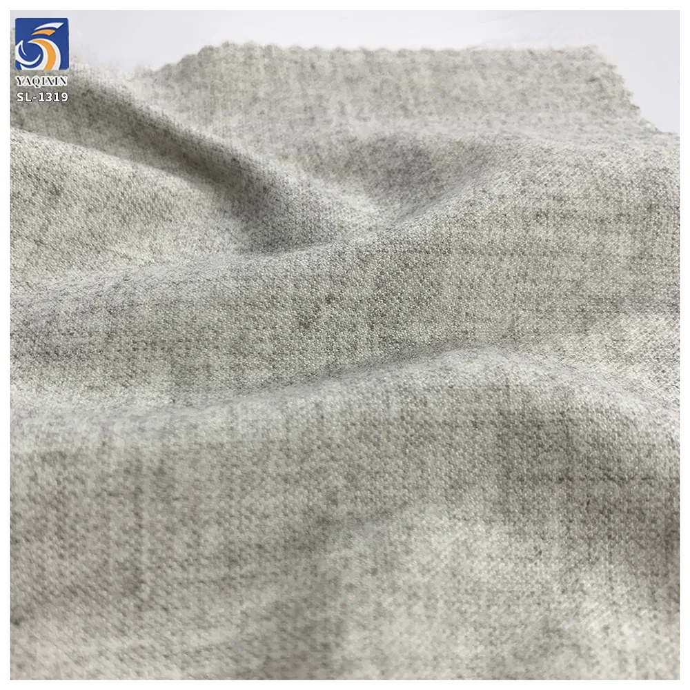 SL1319 280g Wholesale 65% Cotton 30% Polyester 5% Spandex Gray Brushed Stretch Suit Fabric Woman Suit Pant Stretch Fabric