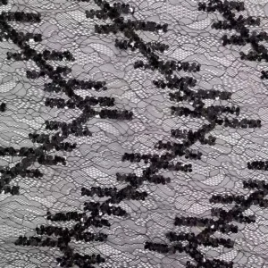 YX1597 Floral Sequin Lace Fabric Decorative Embroidered Mesh for Wedding Evening Dress